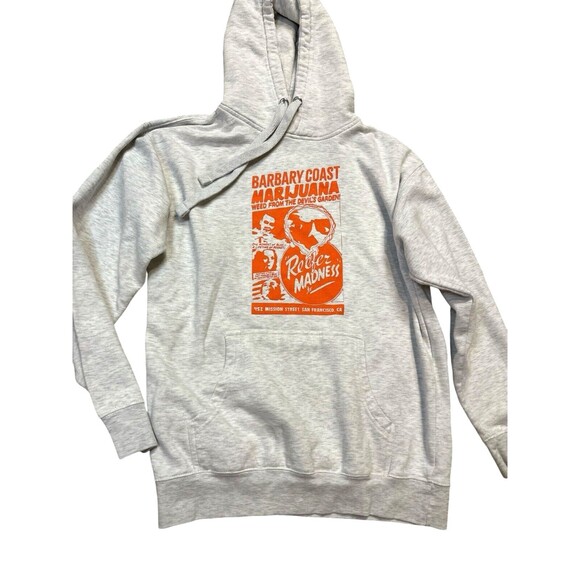 Reefer Madness Gray hoodie Orange Lettering L Barbary Coast San Francisco - Picture 9 of 10